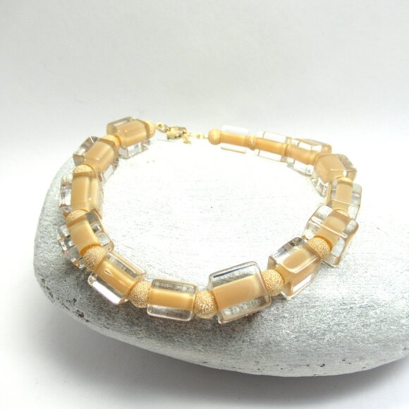 Cane glass and gold bracelet - Picture 2 of 14